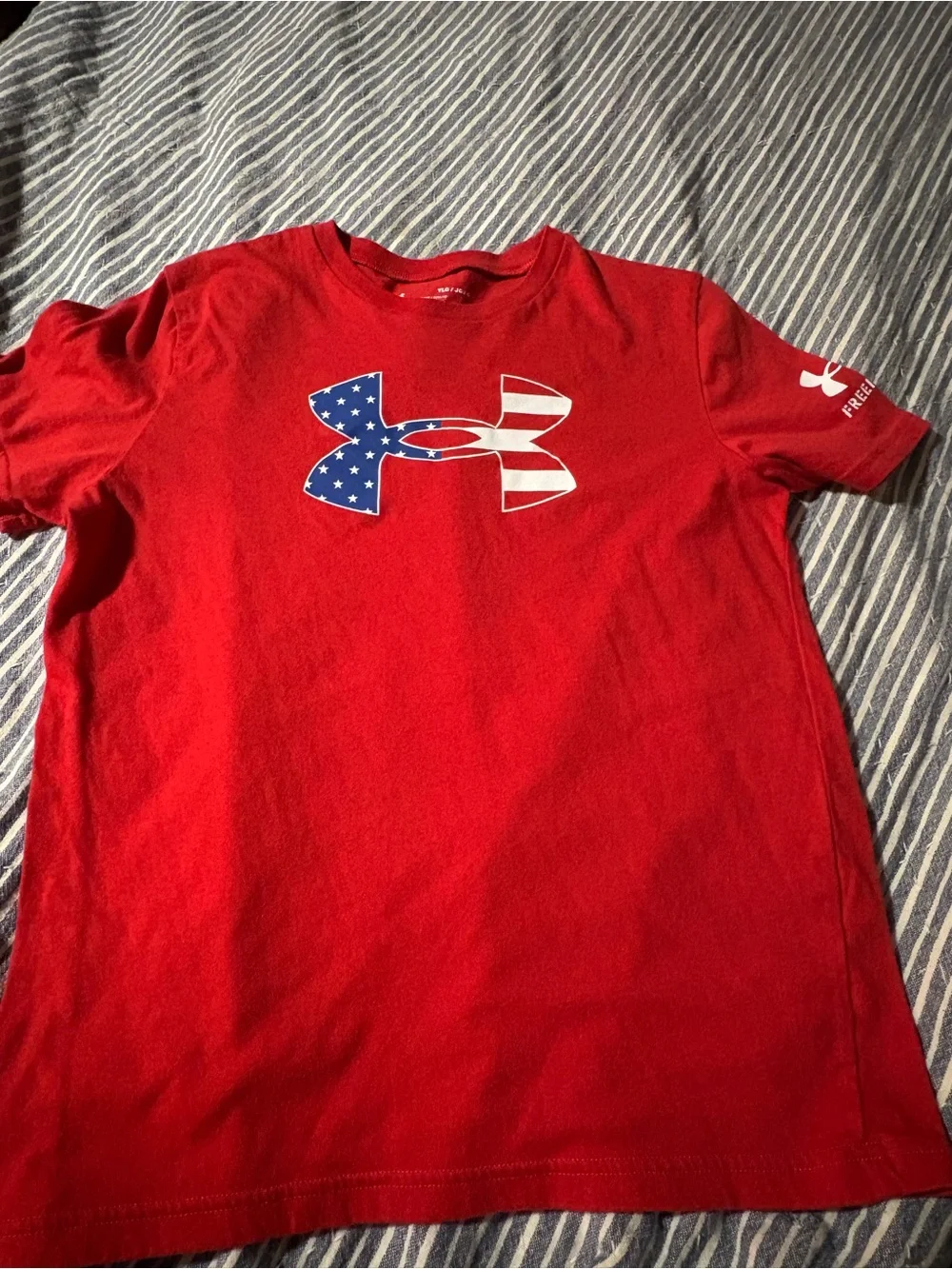2 Under Armour Kids' Short Sleeve Logo Tee - Red & Light Blue